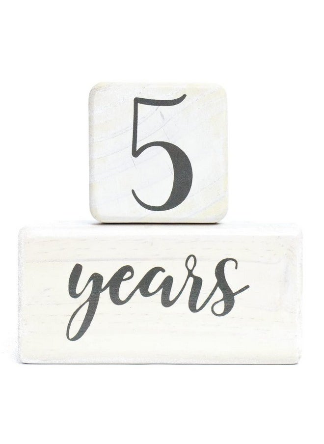 LovelySprouts - Premium Solid Wood Baby Milestone Age Blocks + Gift Box ; Soft White Stained Natural Pine ; Weeks Months Years Grade Newborn Photo Props ; Perfect Pregnancy Gift And Keepsake Month Photos - Image 1