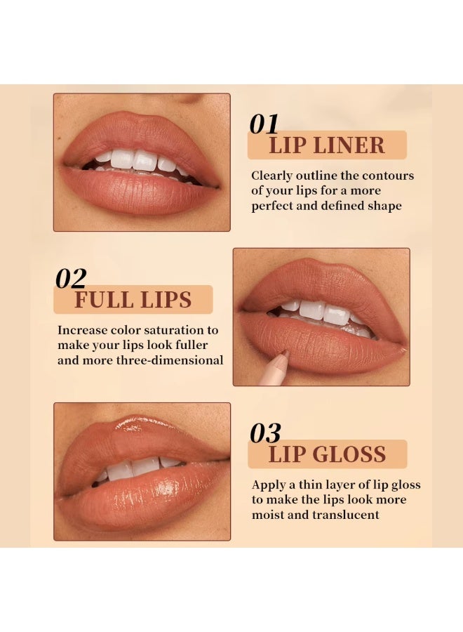 QiBest مجموعة أقلام تحديد الشفاه 12 قطعة غير لامعة مقاومة للماء تدوم طويلاً مكياج تحديد الشفاه مجموعة أقلام تحديد الشفاه بألوان كاملة ضربة واحدة تحديد أقلام تحديد الشفاه - Image 5