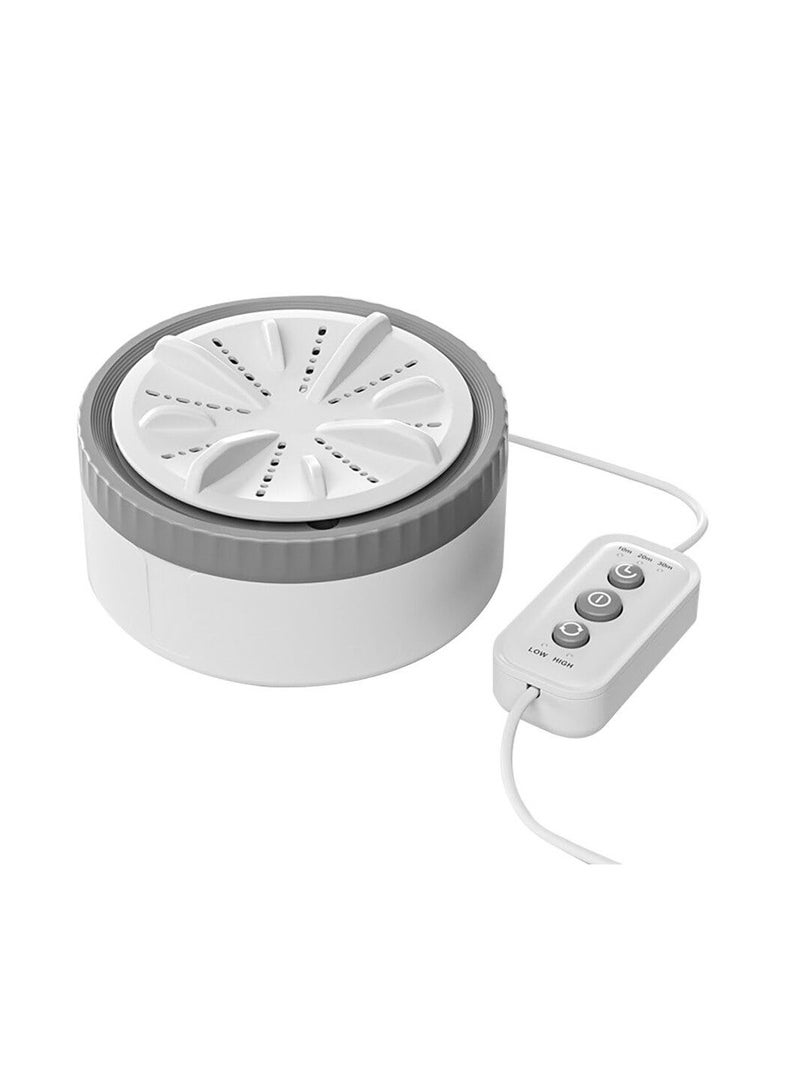 Excefore غسالة صغيرة، غسالة توربينيه أوتوماتيكية بالكامل، آلة غسيل محمولة ثلاث سرعات تحكم عن بعد، غسالة توربو محمولة للسفر، رحلات العمل، التخييم، رمادي - Image 1