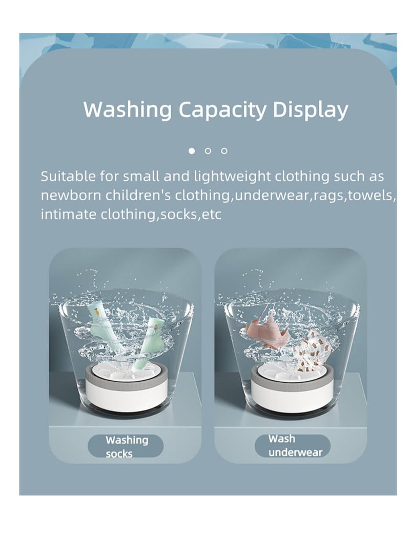 Excefore غسالة صغيرة، غسالة توربينيه أوتوماتيكية بالكامل، آلة غسيل محمولة ثلاث سرعات تحكم عن بعد، غسالة توربو محمولة للسفر، رحلات العمل، التخييم، رمادي - Image 5