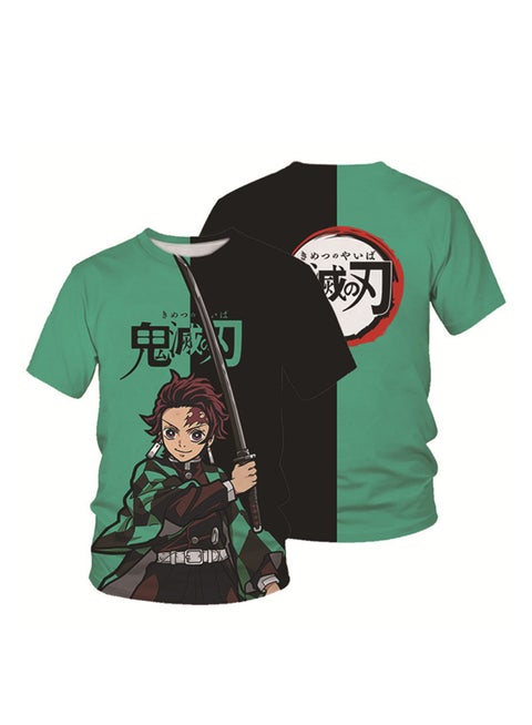 Summer adult and children anime Demon Slayer cartoon pattern 3d T-shirt printed short-sleeved top