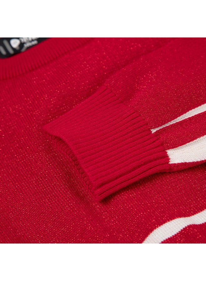 Souhait Waterbaby Girls' Dress Spring New Big Kids Knitted Red Mesh Skirt Mall Same Style - Image 2