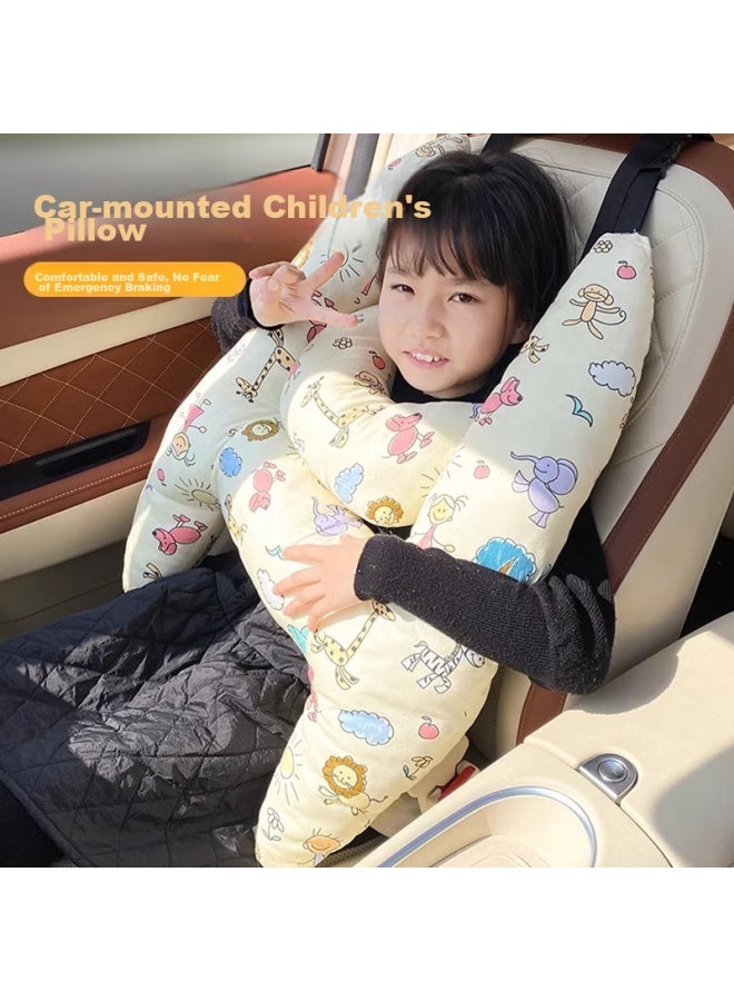 DiGallen Digalun Car Sleeping Aid, Car Child Pillow, Side Sleeping Pillow, Neck Support Pillow, Car Long-distance Backrest Set - Image 1
