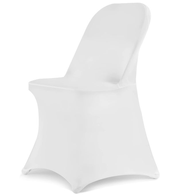 STRETCH SPANDEX FOLDING CHAIR COVERS 30PCS UNIVERSAL FITTED CHAIR COVER PROTECTOR FOR WEDDINGPARTY BANQUET HOLIDAYS CELEBRATION DECORATIONWHITE 30 PCS