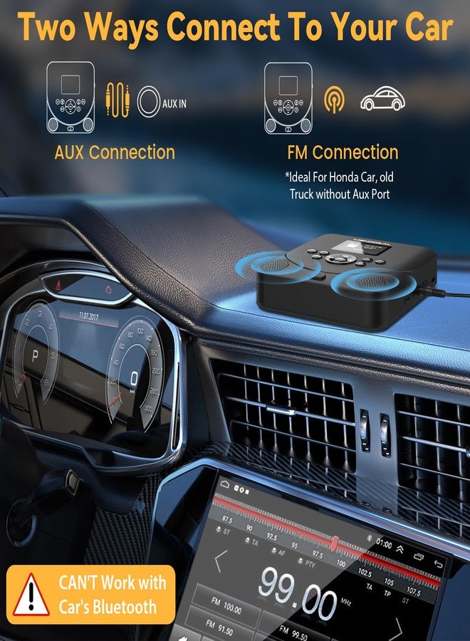 Monodeal CD Player Portable, Bluetooth CD Player with Speakers, Support TF Card, Rechargeable for Car/Home with 2.0 Inch TFT Screen - Image 4