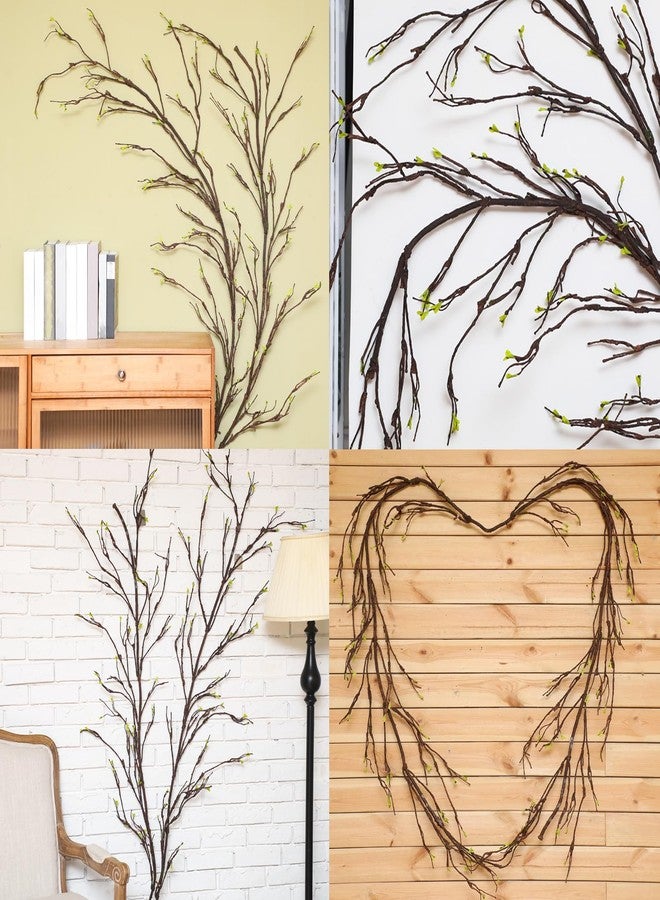 Daifunli 118 Inch Malleable Artificial Tree Branches Twigs Bendable Vines Rattan Cherry Blossom Trunk Ivy Grapevines for Decorating Faux Fake Hanging Plants Willow Garland for Home X'Mas Decoration - Image 4
