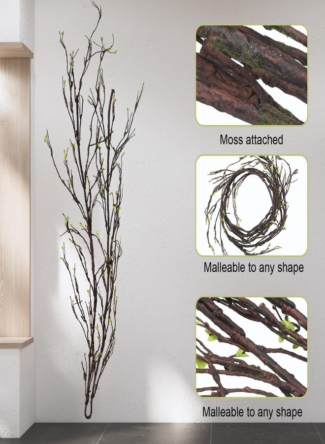 Daifunli 118 Inch Malleable Artificial Tree Branches Twigs Bendable Vines Rattan Cherry Blossom Trunk Ivy Grapevines for Decorating Faux Fake Hanging Plants Willow Garland for Home X'Mas Decoration - Image 3