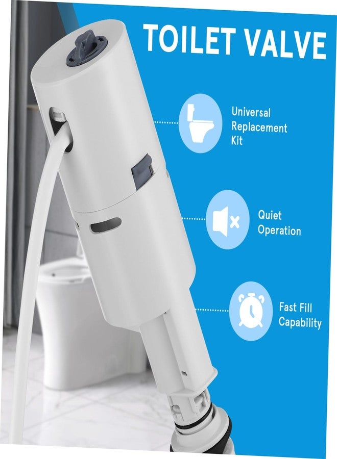 DIYEAH Toilet Fill Valve Abs Low Noise Replacement with Detachable Filter Quick Water Filling Toilet Tank Accessory for Wide Range of Models - Image 4