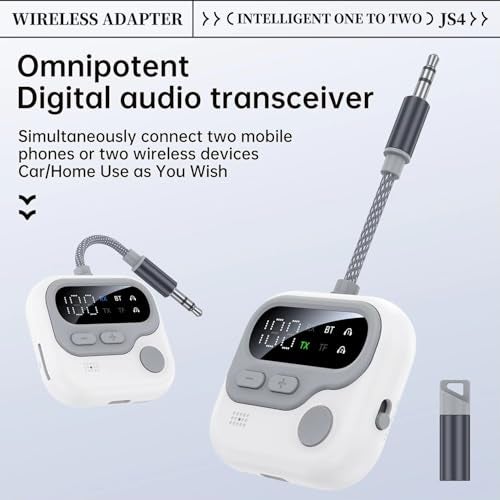ETZIN Airplane Bluetooth 5.4 Adapter for 2 ArPods Headphones, Bluetooth Transmitter for TV to Wireless Headphones, Dual Latency 3.5mm Adapter for Speakers,Wireless Transmitter and Receiver EPL-1483WA - Image 2