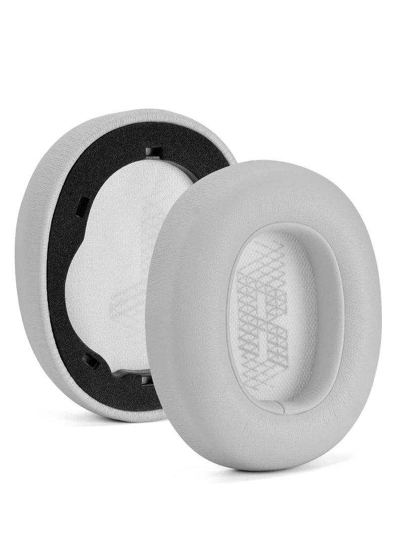 Replacement Memory Foam Ear Pads for JBL E65BTNC, Live 650BTNC, Live 660BTNC Headphones - Comfortable Ear Cushions (White) - Image 1