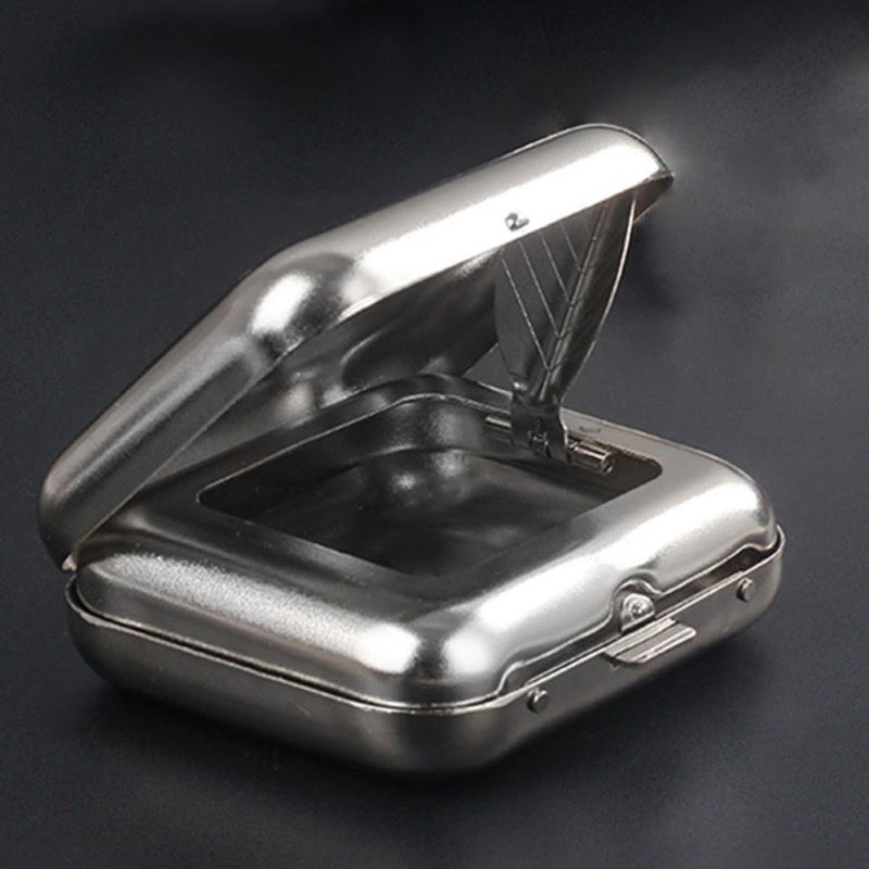 NUOBESTY Portable Mini Metal Ashtray With Lid Compact Pocket Car Ash Tray For Smokers Indoor Outdoor Use Windproof Travel Cigarette Ashtray For Patio Automotive Home - Image 5