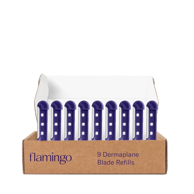 Flamingo Dermaplane Blades Refills Face Razors for Women Smooth Skin 9 Count