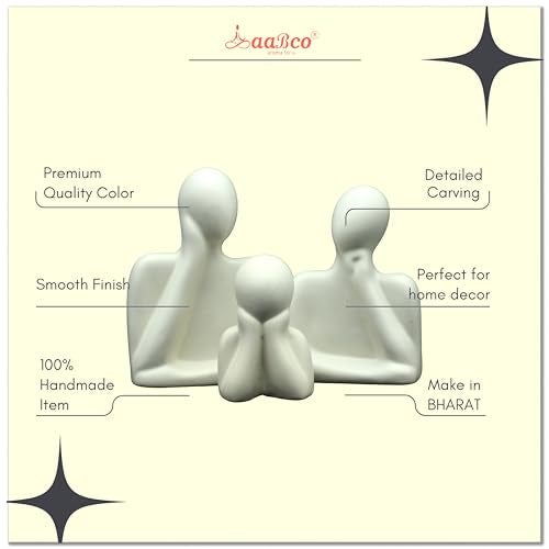 AABCO Minimalist Abstract Family Showpiece for Home Decor | Ceramic Posture Figure Set | Modern Decorative Item for Home Shelves - Image 5
