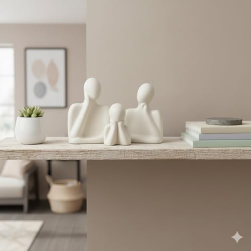 AABCO Minimalist Abstract Family Showpiece for Home Decor | Ceramic Posture Figure Set | Modern Decorative Item for Home Shelves - Image 2