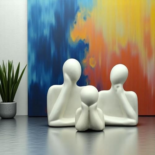 AABCO Minimalist Abstract Family Showpiece for Home Decor | Ceramic Posture Figure Set | Modern Decorative Item for Home Shelves - Image 1