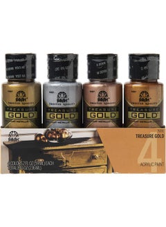 FolkArt Plaid 4 Bottle Treasure Gold Acrylic Craft Paint Set 2 Oz  - Image 1