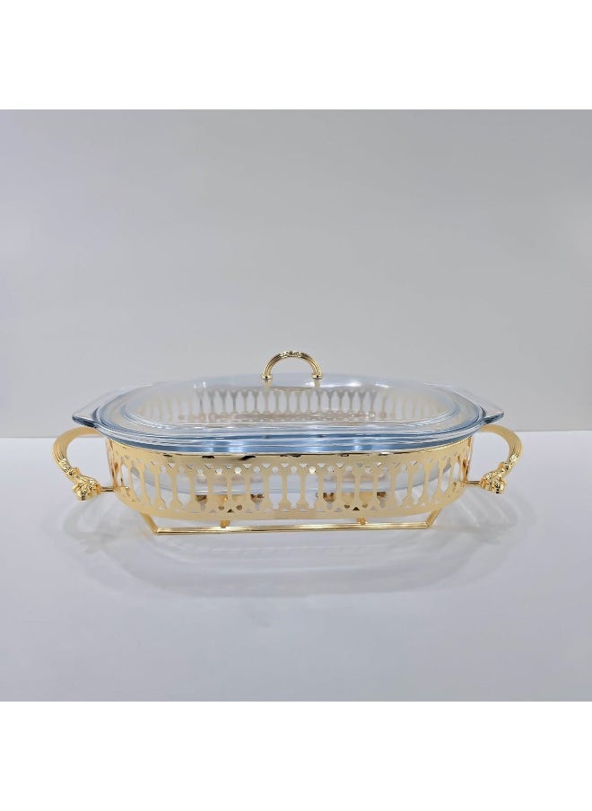 SIDDIQ CD-7238 Glass Chafing Dish Gold 