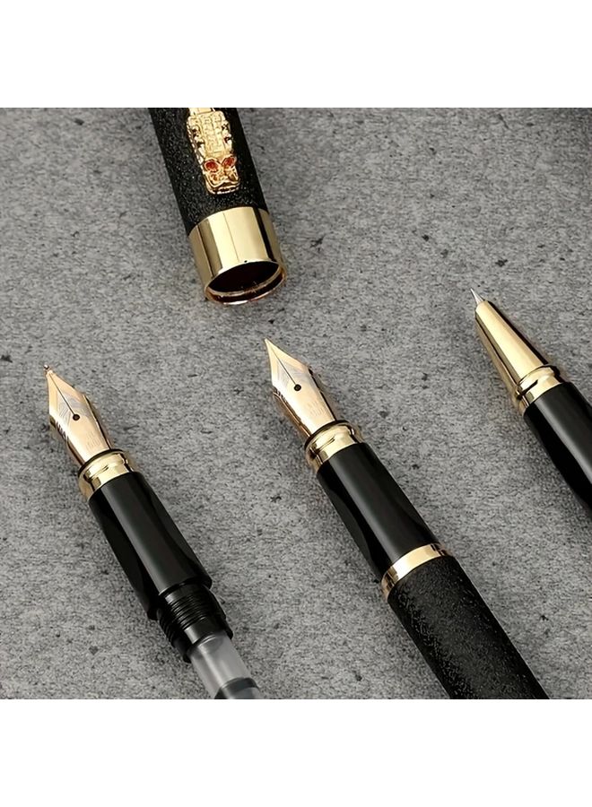 3Pcs Metal Fountain Pen Set With 0.38mm 0.5mm 1.0mm Nibs For Calligraphy Artwork And Daily Writing Elegant Gift Box - Image 2