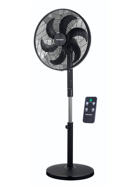 Cool Cool 18 Inch stand fan , 75 W ,Silent ForceTechnology with   6 Blades , 3 Speed Settings ,  High-Efficiency copper Motor,Remote control included, Black, MT-SF42R