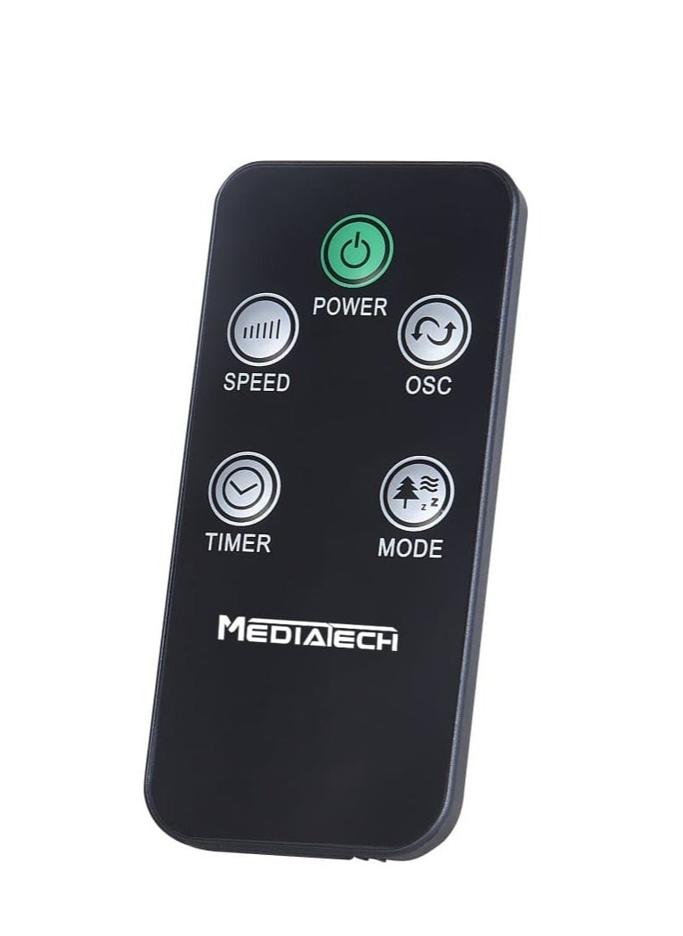Mediatech - Cool Cool 18 Inch stand fan , 75 W ,Silent ForceTechnology with   6 Blades , 3 Speed Settings ,  High-Efficiency copper Motor,Remote control included, Black, MT-SF42R - Image 1