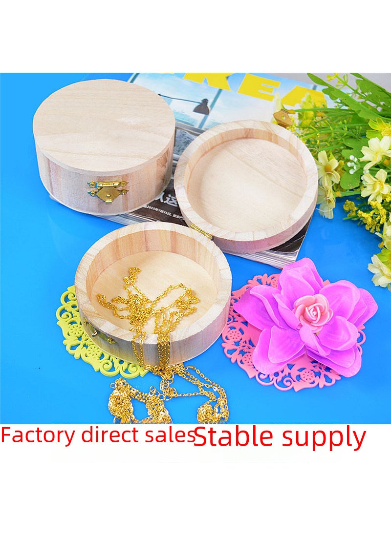 Generic Circular Wooden Gift Box Luxury Jewelry Case 