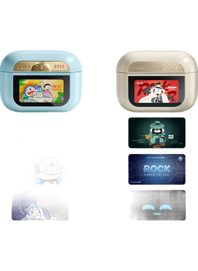 Rock Doraemon Touchscreen Bluetooth Earphones, In-Ear Soft Tips, Active Noise Cancellation, Long Battery Life, High-Power Lossless, Super Strong Sound, For Sports, Gaming, Valentine'S Day, Birthday Gifts - Image 1