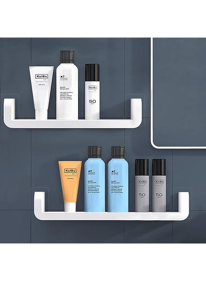 راكسوم مجموعة أرفف عائمة لاصقة مكونة من 3 قطع، منظم أرفف الحمام بدون حفر، أرفف مثبتة على الحائط، منظم أرفف لغرفة النوم وغرفة المعيشة - Image 4