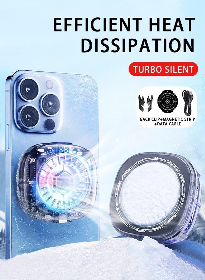 Magnetic Mobile Phone Cooler, iPad Mobile Phone Cooling Fan with Semiconductor Cooling Chip, Universal Mobile Phone Radiator Suitable for Tiktok Live Broadcast, Outdoor Vlog, Mobile Games - Image 1