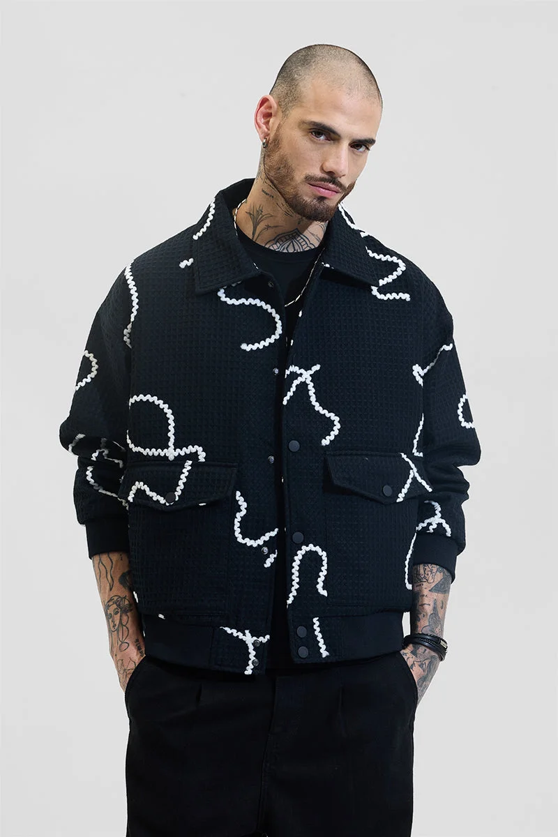 SNITCH جاكيت بقصة مريحة بتصميم وافل