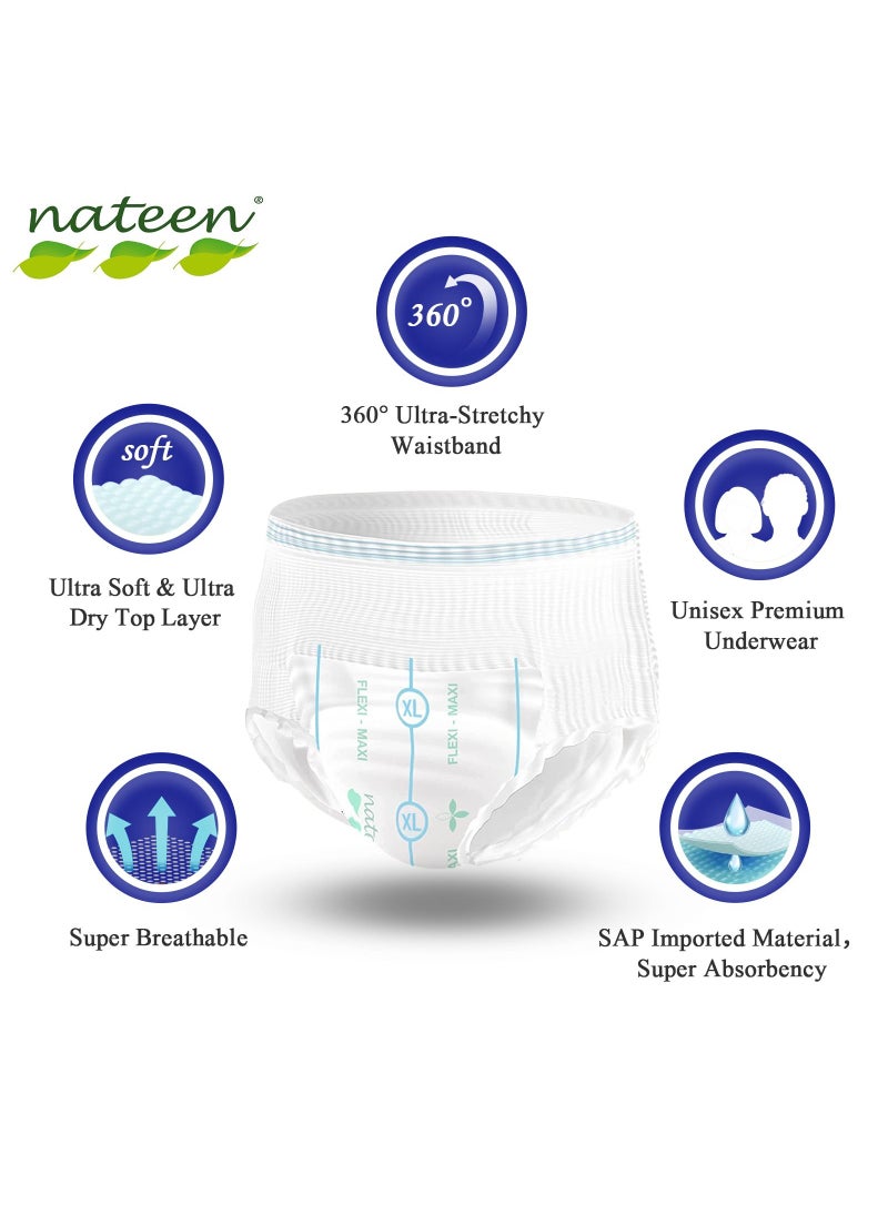 nateen Nateen Flexi Maxi Adult Diapers Pants,Incontinence Night Time Pull Up,Extra Large,Waist Size 130-170cm,40 Count Adult Pull Ups,Superior Comfort,Excellent Combination of Protection. (40 Count)  - Image 3
