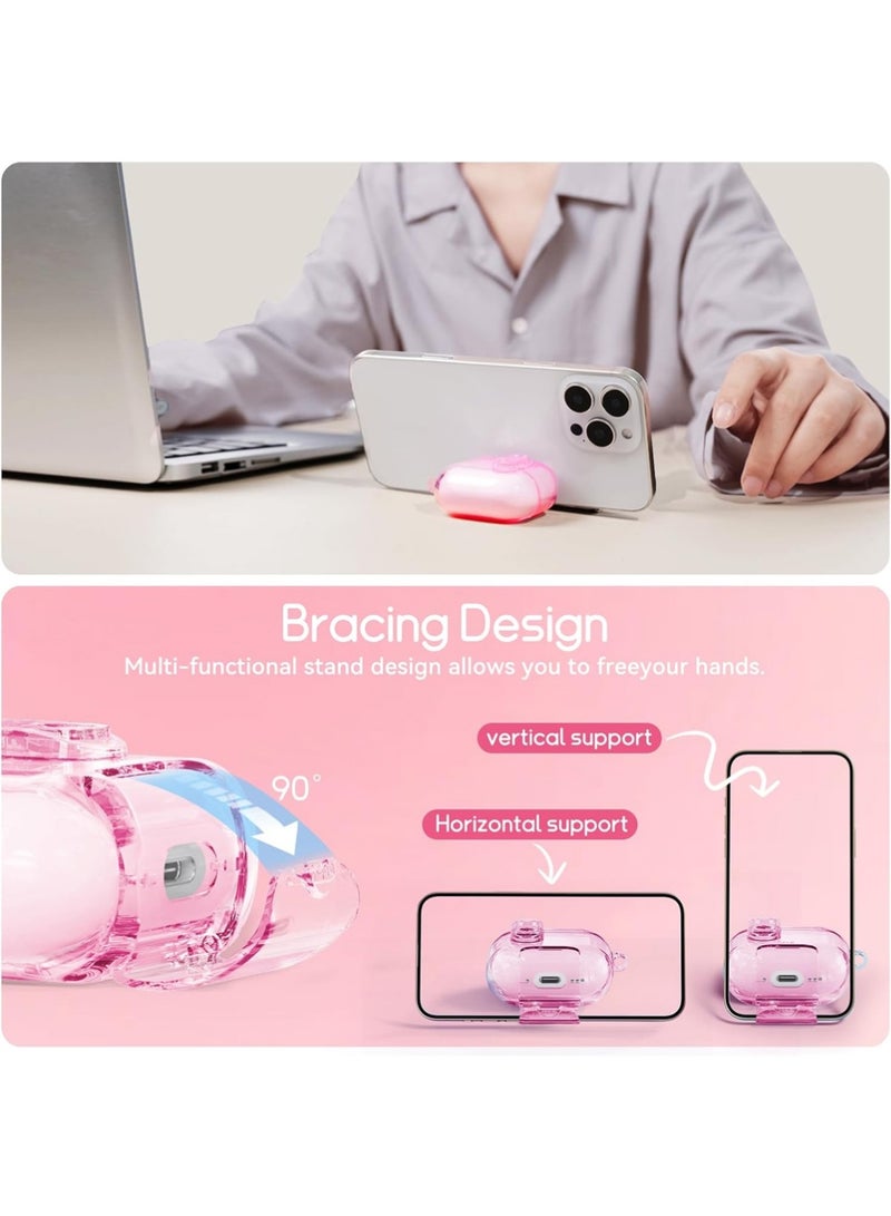 إكس ليفيل غطاء حالة Airpods Pro 3 باللون الوردي مع قفل وسلسلة مجوهرات للفتيات، غطاء واضح ناعم من TPU مع مجموعة تنظيف وحامل هاتف لـ Airpods Pro 3. - Image 3