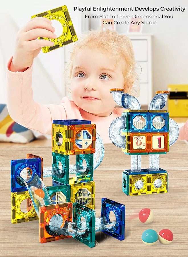 Eworld 168 Piece Magnetic Pipeline Building Blocks Set, Educational 3D Construction Toy, Durable and Safe STEM Learning and Sensory Play for Kids - Image 3
