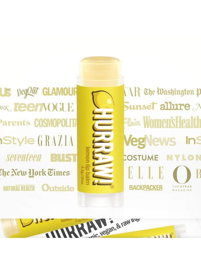 Hurraw! Lemon Lip Balm 3 Pack: Organic Certified Vegan Cruelty And Gluten Free. Nongmo 100% Natural Ingredients. Bee Shea Soy And Palm Free. Made In Usa  - Image 5