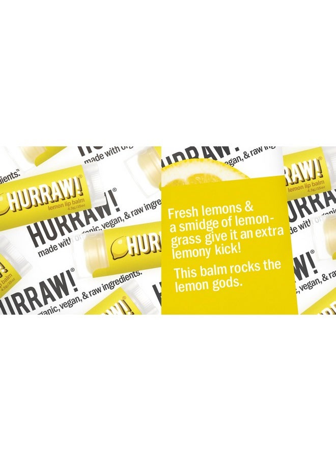 Hurraw! Lemon Lip Balm 3 Pack: Organic Certified Vegan Cruelty And Gluten Free. Nongmo 100% Natural Ingredients. Bee Shea Soy And Palm Free. Made In Usa  - Image 4