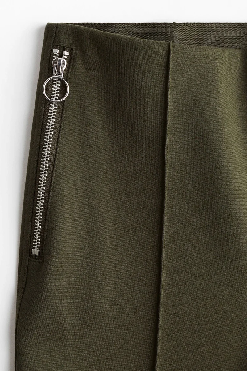 H&M Zip-hem interlock trousers