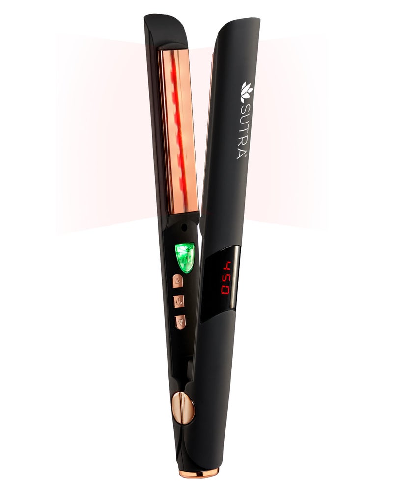 Sutra Professional IR2 Flat Iron, 1" - Ionic Infrared Hair Straightener with Adjustable Temperature, Auto Shut-Off & Swivel Cord - Straight Iron for Straightening Hair - Rose Gold Titanium Plate - Image 1