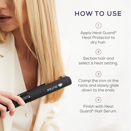 Sutra Professional IR2 Flat Iron, 1" - Ionic Infrared Hair Straightener with Adjustable Temperature, Auto Shut-Off & Swivel Cord - Straight Iron for Straightening Hair - Rose Gold Titanium Plate - Image 4