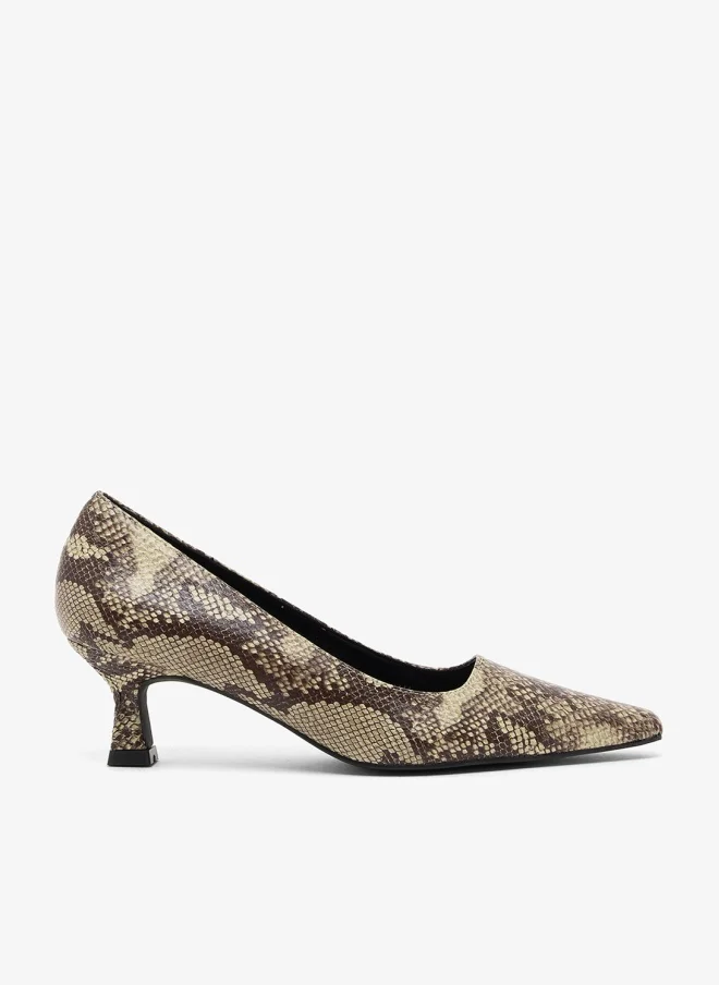 RAID Alma Snake Print Kitten Heel Pump