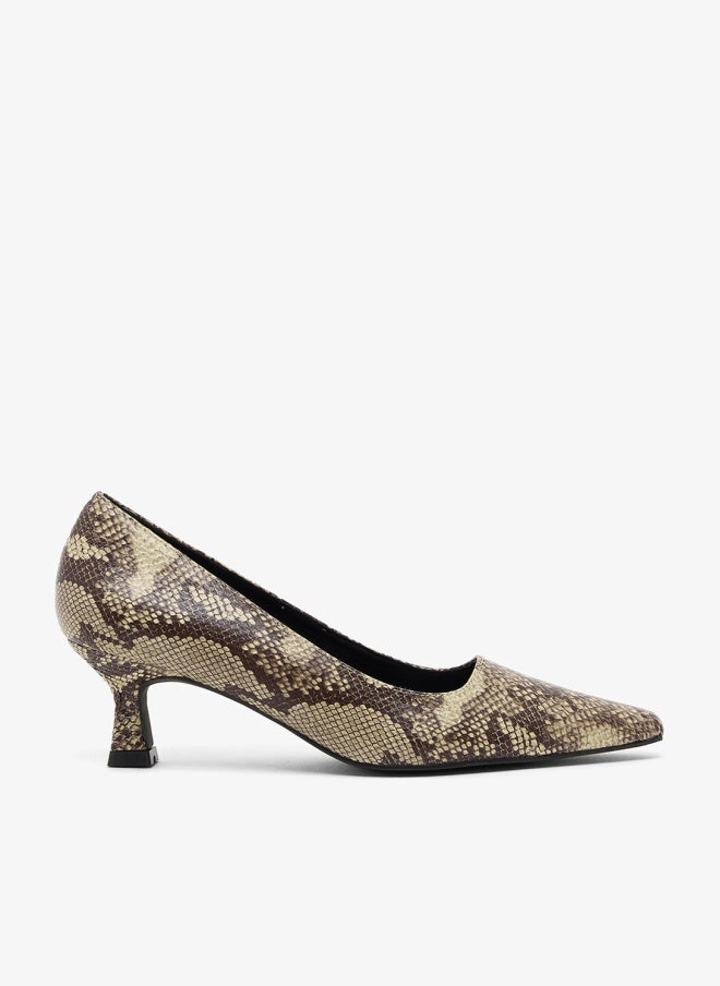 RAID Alma Snake Print Kitten Heel Pump - Image 1