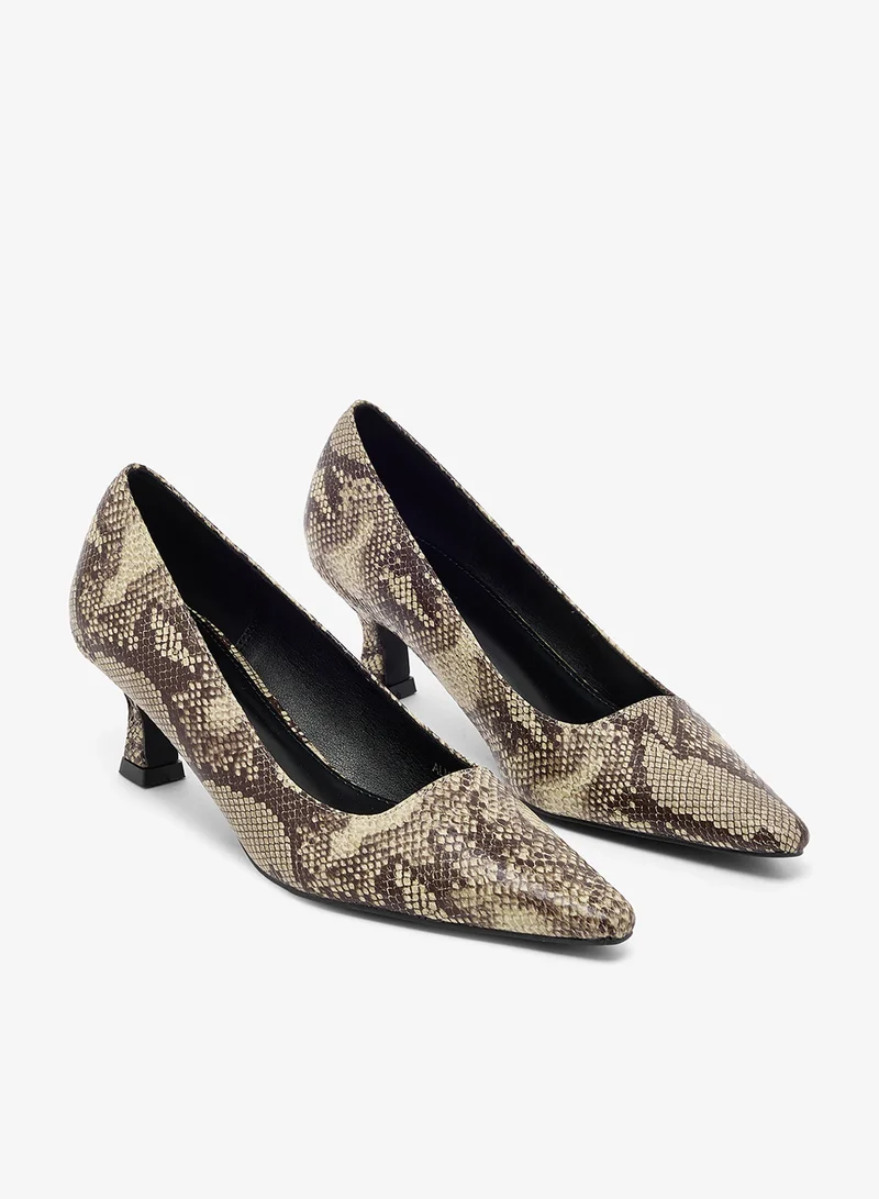 Raid Multicolour Alma Snake Print Kitten Heel Pump for Women | Best Price UAE