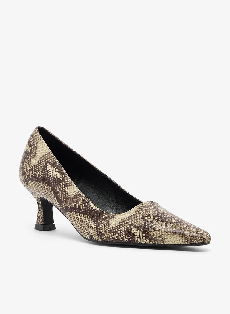 RAID Alma Snake Print Kitten Heel Pump