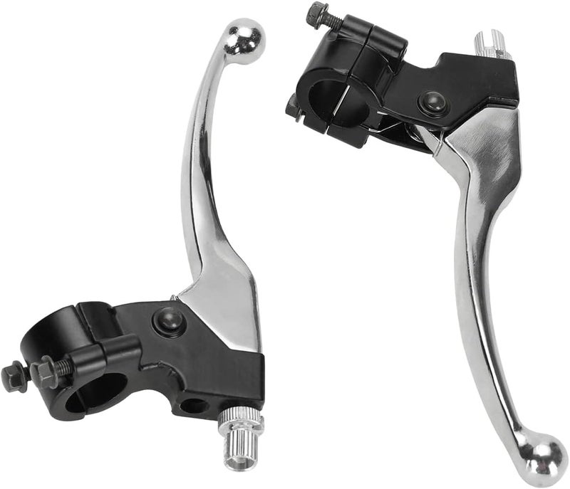 FVRITO Left Right 7/8" 22mm Clutch Brake Handle Levers Perch for CRF70 CRF80 CRF100 CRF150 XR80 XR100 XR200r XL100 XL250 ATC 200m Pit Dirt Motor Bike Motorcycle Baja Mini Bike MB200 MB165 Parts Silver - Image 4