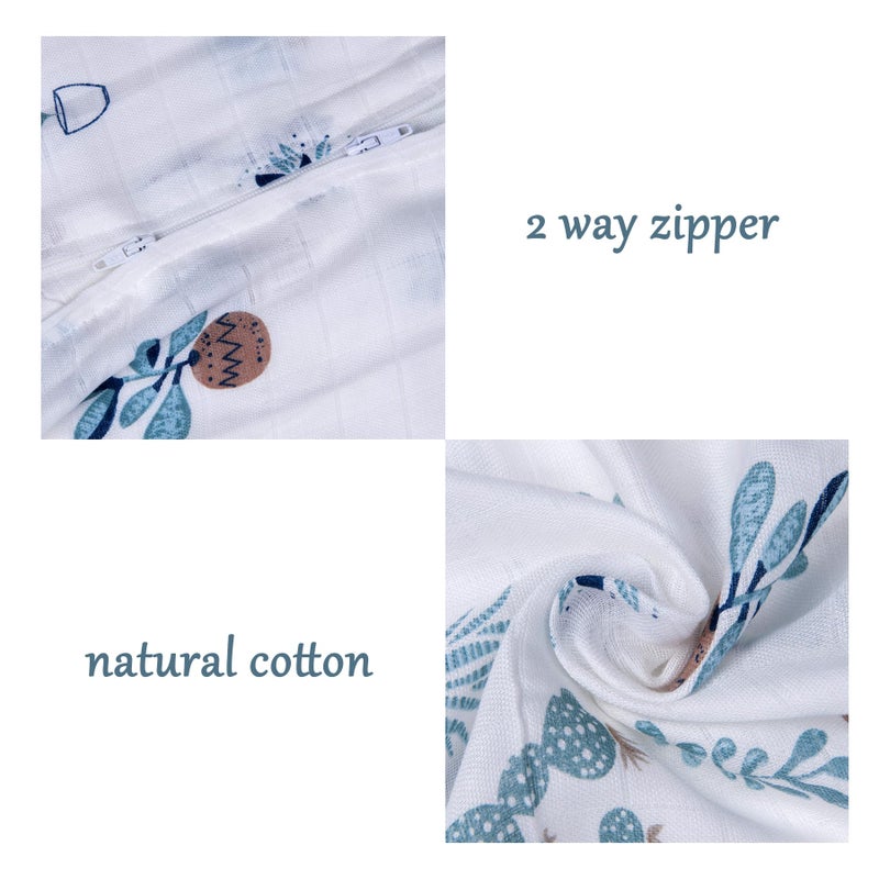 BLOOMSTAR Toddler Sleeping Sack Muslin Cotton 1-2T Lightweight 0.5 Tog Summer Baby Wearable Blanket Thin Infant Sleeping Bag Breathable Soft 12-24M Sleeveless Sleeper Sack - Image 4