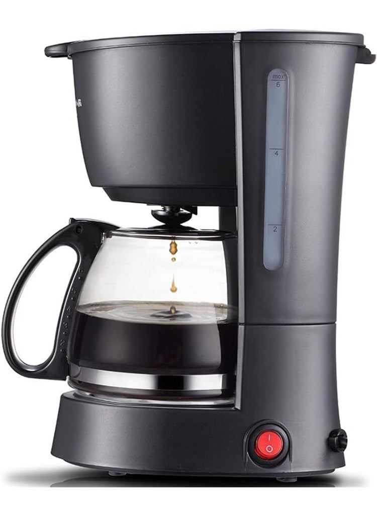 AMROAH Drip Coffee Maker 650ml, 6 Cup Coffee Maker with Glass Carafe, Reusable Filter Coffee Maker, Auto Shut Off & Keep Warm Function, Compact Coffee Maker Machine 650W, Black - Image 2