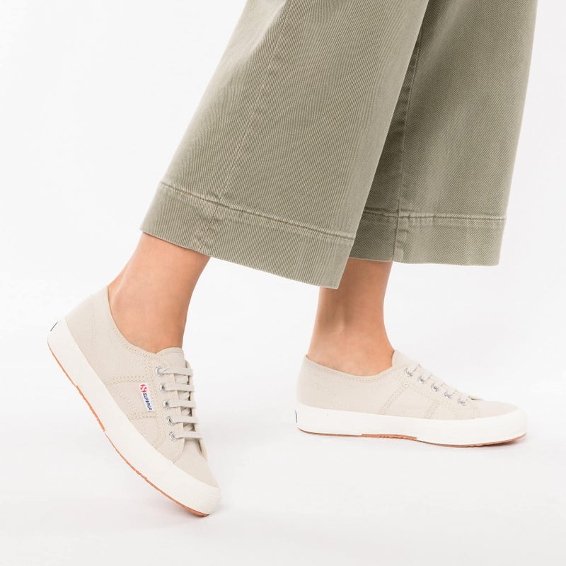 Superga 2750 COTU Classic Sneaker - Unisex Sneakers - Soft Textile Lining - Cushioned Footbed - Metal Eyelets Grey Sand/Full Avorio EU 36 (US Men's 4.5, Women's 6) Medium - Image 2