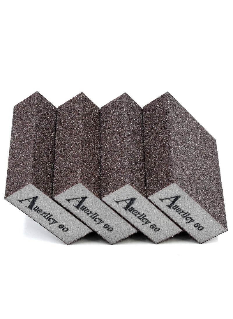 Auerllcy Sanding Sponge4Pack 60 Coarse Sanding Blocks Set Great for Wood Working Washable and Reusable 