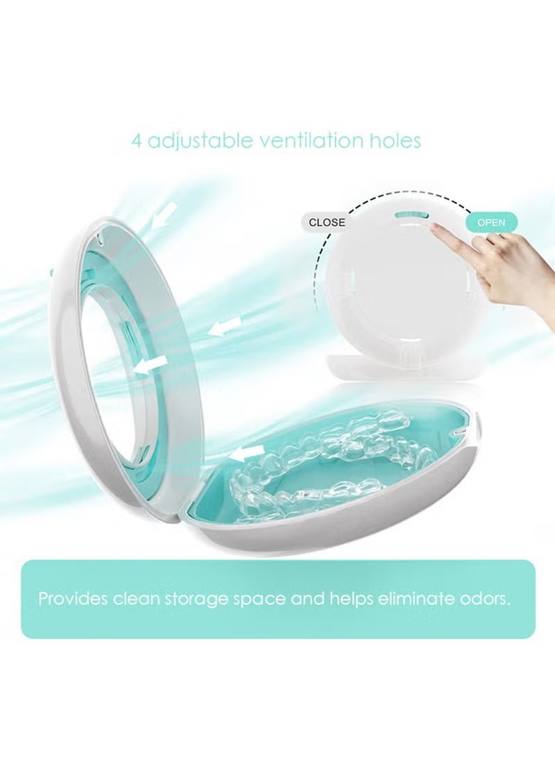 Braces Storage Box Orthodontic Retainer Bracket Box Portable Denture Storage Box with Mirror - Image 3