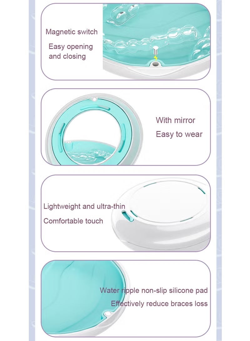 Braces Storage Box Orthodontic Retainer Bracket Box Portable Denture Storage Box with Mirror - Image 2