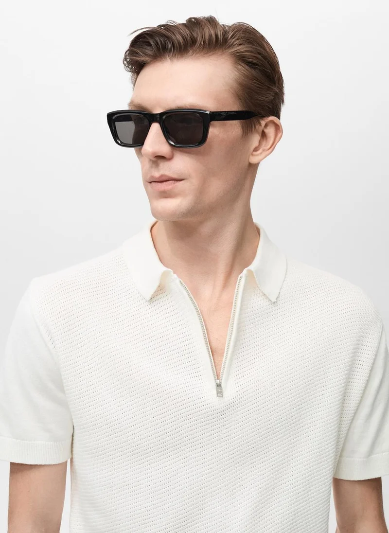 Mango Man Zip Neck Polo