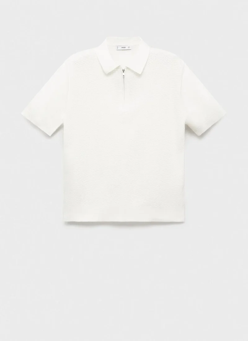 Mango Man Zip Neck Polo